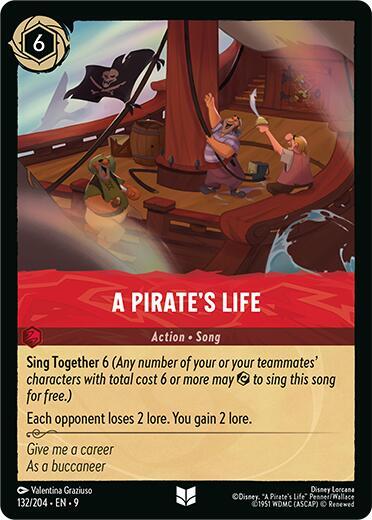 Disney Lorcana Fabled A Pirate's Life 132/204 Uncommon