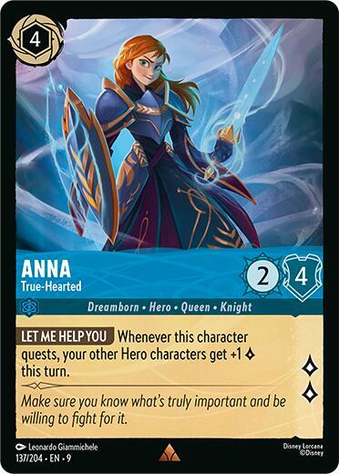 Disney Lorcana Fabled Anna - True-Hearted 137/204 Rare