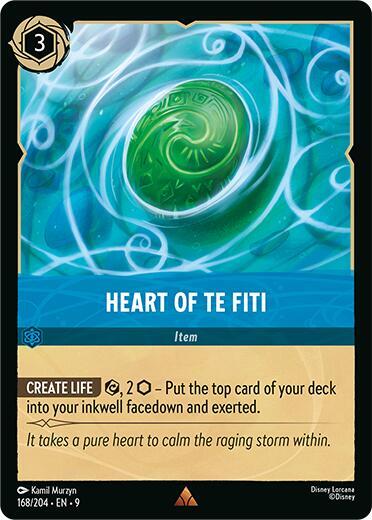 Disney Lorcana Fabled Heart of Te Fiti 168/204 Rare Cold Foil