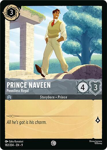 Disney Lorcana Fabled Prince Naveen - Penniless Royal 182/204 Common Cold Foil