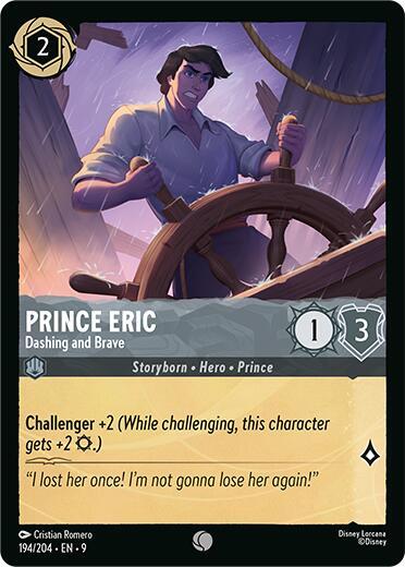 Disney Lorcana Fabled Prince Eric - Dashing and Brave 194/204 Common