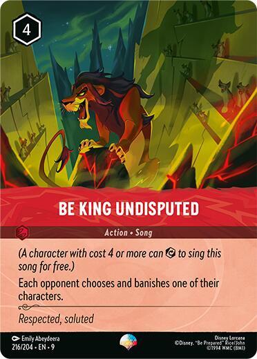 Disney Lorcana Fabled Be King Undisputed (Epic) 216/204 Epic