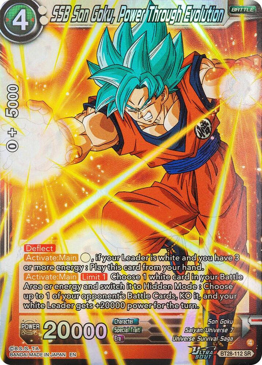 Dragon Ball Super: Masters Prismatic Clash SSB Son Goku, Power Through Evolution BT28-112 Super Rare