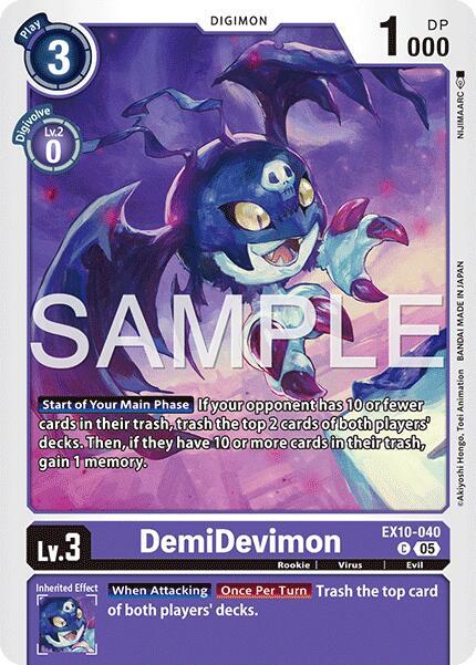 Digimon TCG Sinister Order DemiDevimon EX10-040 C Common
