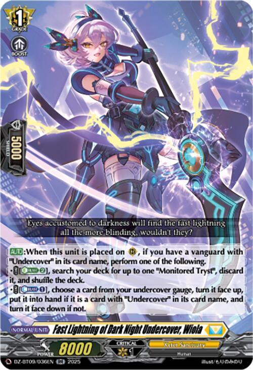 Cardfight Vanguard DZ-BT09: Super Brave Detonation Fast Lightning of Dark Night Undercover, Wiola  DZ-BT09/036EN - RR