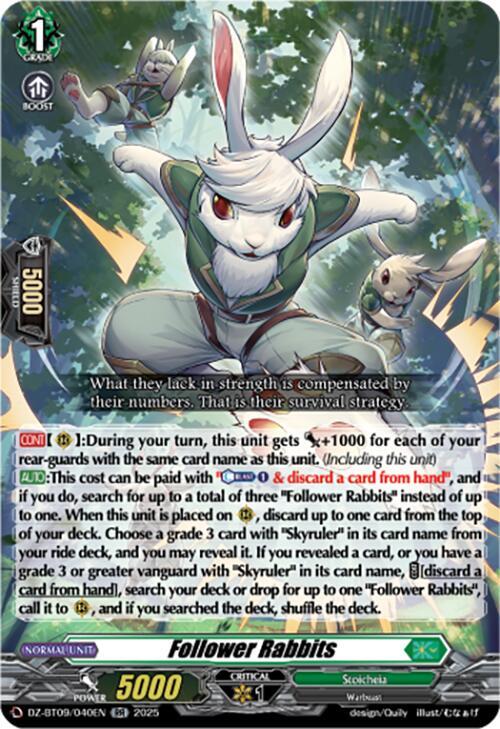 Cardfight Vanguard DZ-BT09: Super Brave Detonation Follower Rabbits DZ-BT09/040EN - RR
