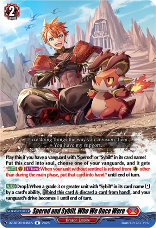 Cardfight Vanguard DZ-BT09: Super Brave Detonation Sperod and Sybilt, Who We Once Were  DZ-BT09/045EN - R