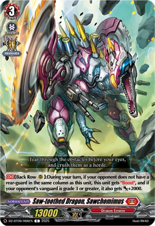 Cardfight Vanguard DZ-BT09: Super Brave Detonation Saw-toothed Dragon, Sawchomimus  DZ-BT09/066EN - C