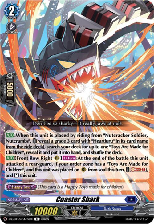 Cardfight Vanguard DZ-BT09: Super Brave Detonation Coaster Shark DZ-BT09/075EN C Near Mint