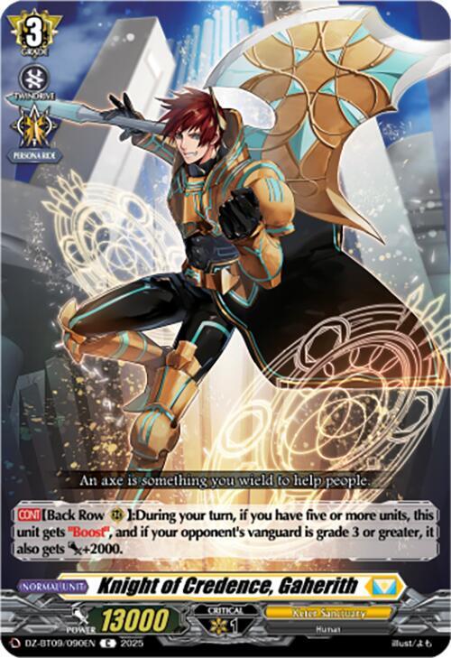 Cardfight Vanguard DZ-BT09: Super Brave Detonation Knight of Credence, Gaherith  DZ-BT09/090EN - C