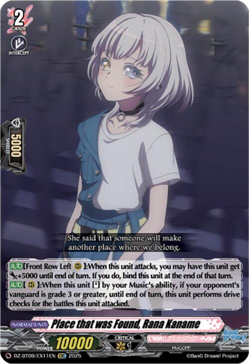 Cardfight Vanguard DZ-BT09: Super Brave Detonation Place that was Found, Rana Kaname (EXC)  DZ-BT09/EX11EN - EXC