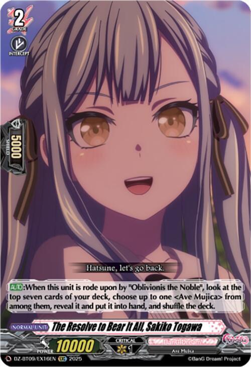 Cardfight Vanguard DZ-BT09: Super Brave Detonation The Resolve to Bear It All, Sakiko Togawa (EXC)  DZ-BT09/EX16EN - EXRRR