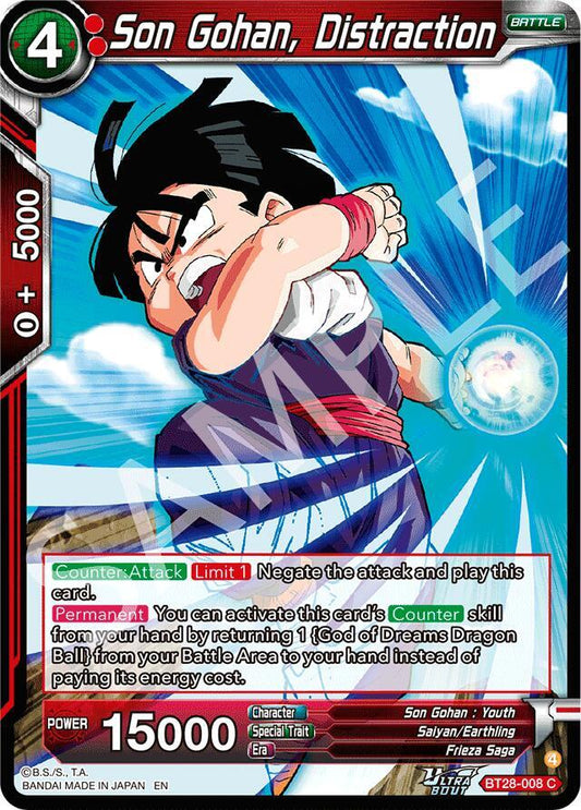 Dragon Ball Super: Masters Prismatic Clash Son Gohan, Distraction BT28-008 Common