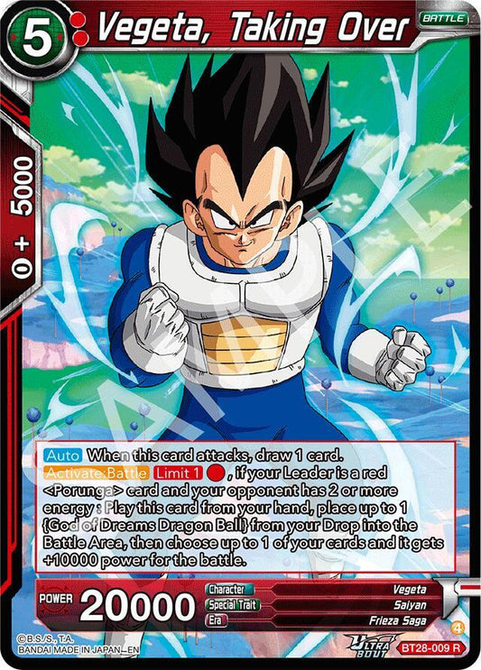 Dragon Ball Super: Masters Prismatic Clash Vegeta, Taking Over BT28-009 Rare