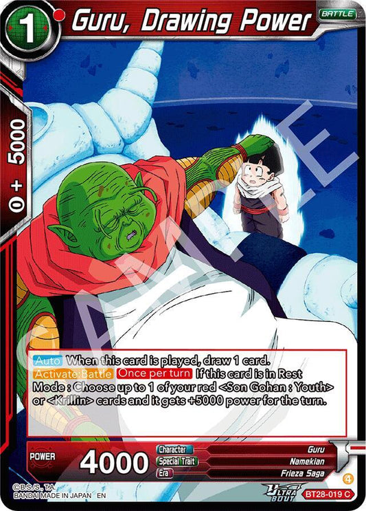 Dragon Ball Super CCG Prismatic Clash Guru, Drawing Power BT28-019 Common Near Mint