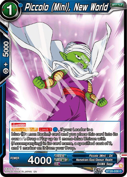 Dragon Ball Super CCG Prismatic Clash Piccolo (Mini), New World BT28-036 Common Near Mint