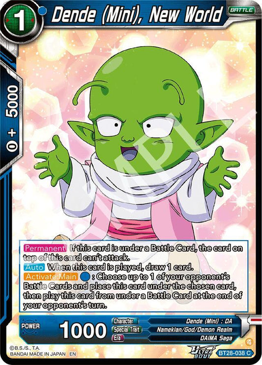 Dragon Ball Super: Masters Prismatic Clash Dende (Mini), New World BT28-038 Common