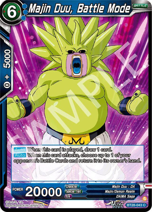 Dragon Ball Super CCG Prismatic Clash Majin Duu, Battle Mode BT28-043 Common Near Mint