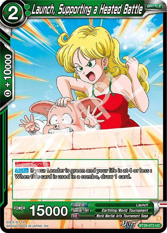 Dragon Ball Super CCG Prismatic Clash Launch, Supporting a Heated Battle BT28-072 Uncommon Near Mint Foil