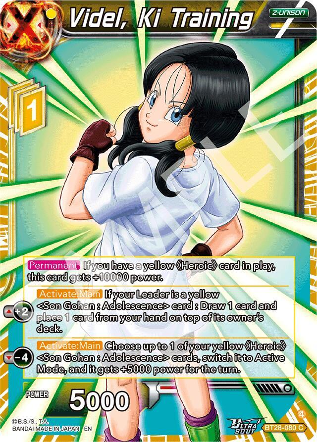 Dragon Ball Super CCG Prismatic Clash Videl, Ki Training BT28-080 Common Near Mint