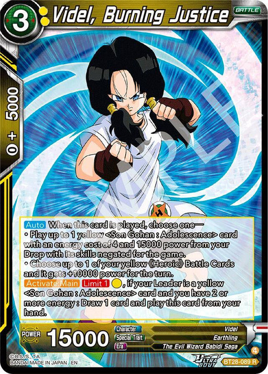 Dragon Ball Super: Masters Prismatic Clash Videl, Burning Justice BT28-089 Rare