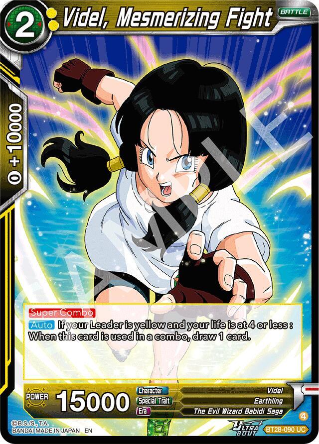 Dragon Ball Super CCG Prismatic Clash Videl, Mesmerizing Fight BT28-090 Uncommon Near Mint Foil