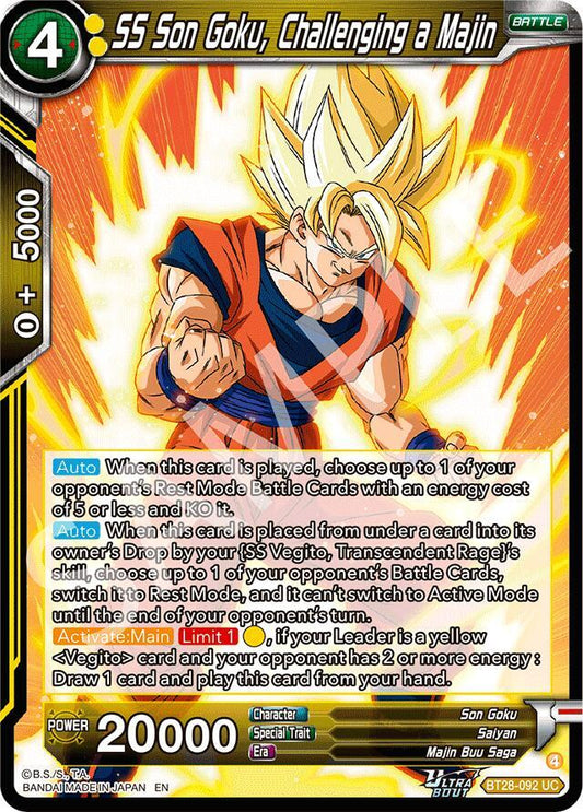 Dragon Ball Super: Masters Prismatic Clash SS Son Goku, Challenging a Majin BT28-092 Uncommon