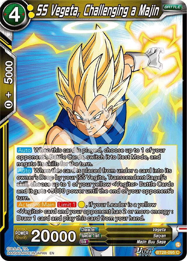 Dragon Ball Super CCG Prismatic Clash SS Vegeta, Challenging a Majin BT28-095 Common Near Mint