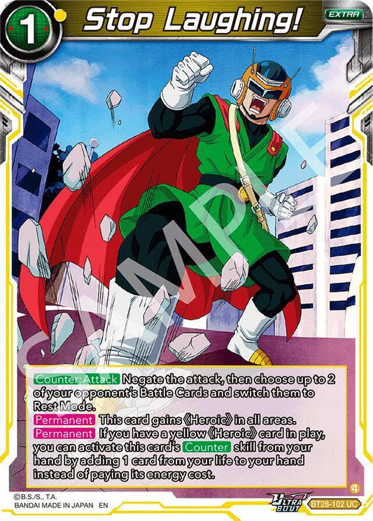 Dragon Ball Super CCG Prismatic Clash Stop Laughing! BT28-102 Uncommon Near Mint Foil