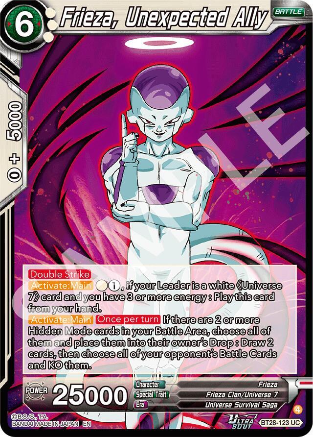 Dragon Ball Super CCG Prismatic Clash Frieza, Unexpected Ally BT28-123 Uncommon Near Mint Foil