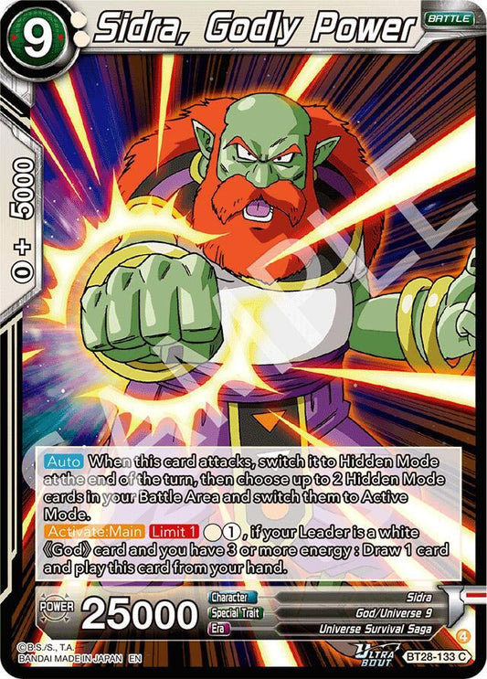 Dragon Ball Super: Masters Prismatic Clash Sidra, Godly Power BT28-133 Common