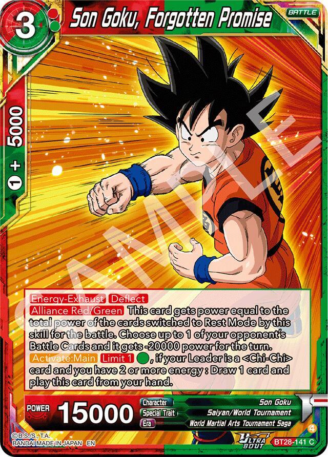 Dragon Ball Super CCG Prismatic Clash Son Goku, Forgotten Promise BT28-141 Common Near Mint