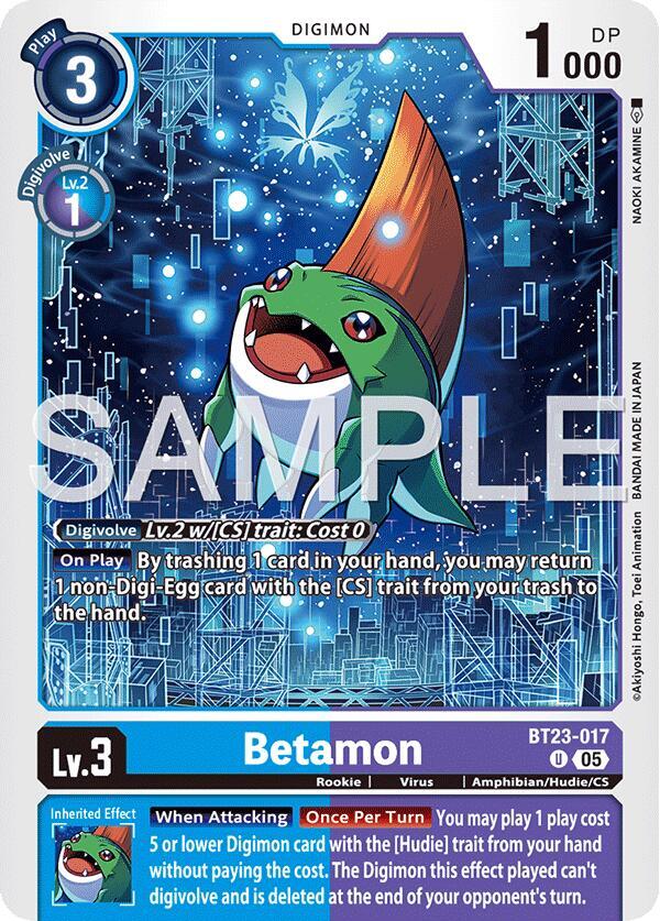 Digimon Card Game Hackers' Slumber Betamon BT23-017 U Uncommon Near Mint