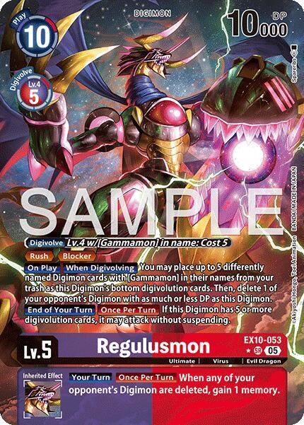 Digimon TCG Sinister Order Regulusmon (Alternate Art) EX10-053 SR Super Rare