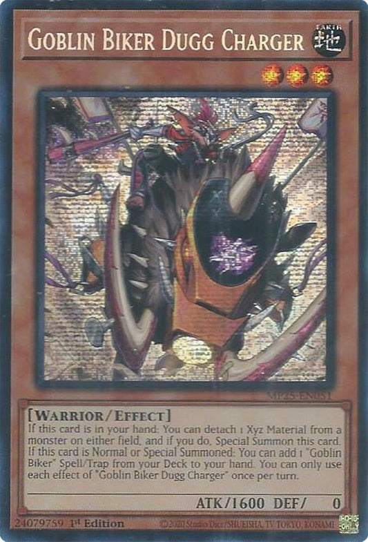 YuGiOh Cards 2025 Mega-Pack Goblin Biker Dugg Charger MP25-EN051 Prismatic Secret Rare