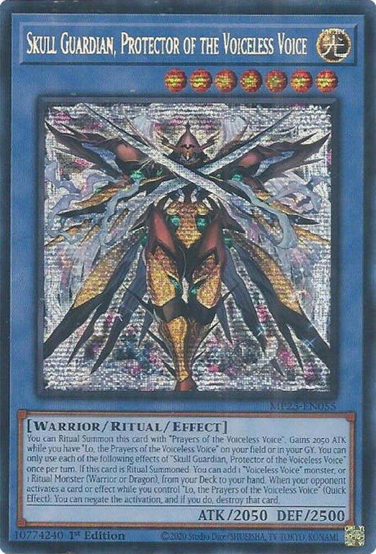 YuGiOh Cards 2025 Mega-Pack Skull Guardian, Protector of the Voiceless Voice MP25-EN055 Prismatic Secret Rare