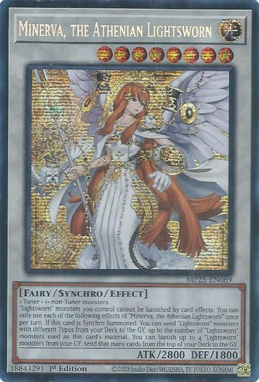 YuGiOh Cards 2025 Mega-Pack Minerva, the Athenian Lightsworn MP25-EN069 Prismatic Secret Rare