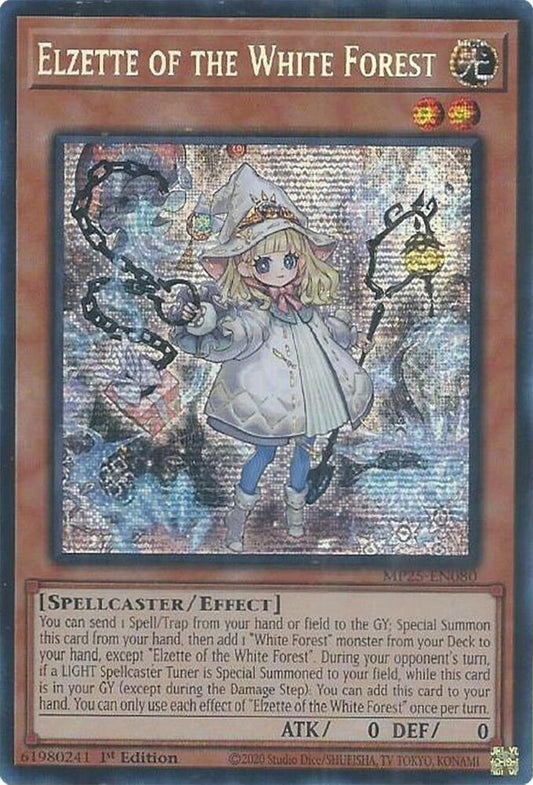 YuGiOh Cards 2025 Mega-Pack Elzette of the White Forest MP25-EN080 Prismatic Secret Rare