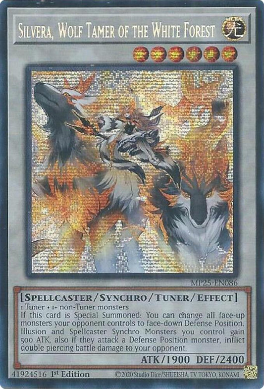 YuGiOh Cards 2025 Mega-Pack Silvera, Wolf Tamer of the White Forest MP25-EN086 Prismatic Secret Rare