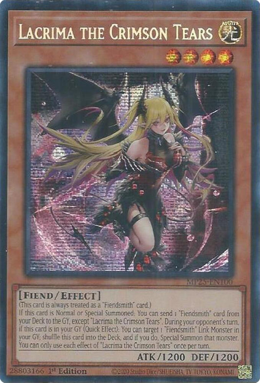 YuGiOh Cards 2025 Mega-Pack Lacrima the Crimson Tears MP25-EN100 Prismatic Secret Rare