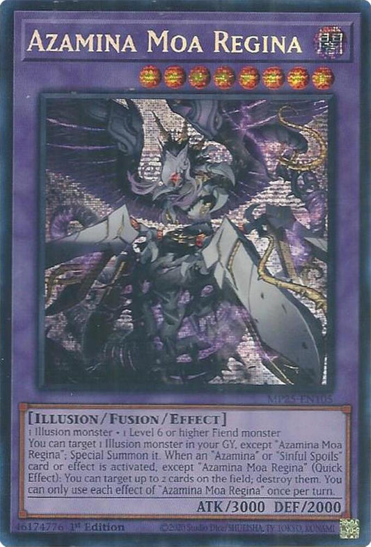 YuGiOh Cards 2025 Mega-Pack Azamina Moa Regina MP25-EN105 Prismatic Secret Rare