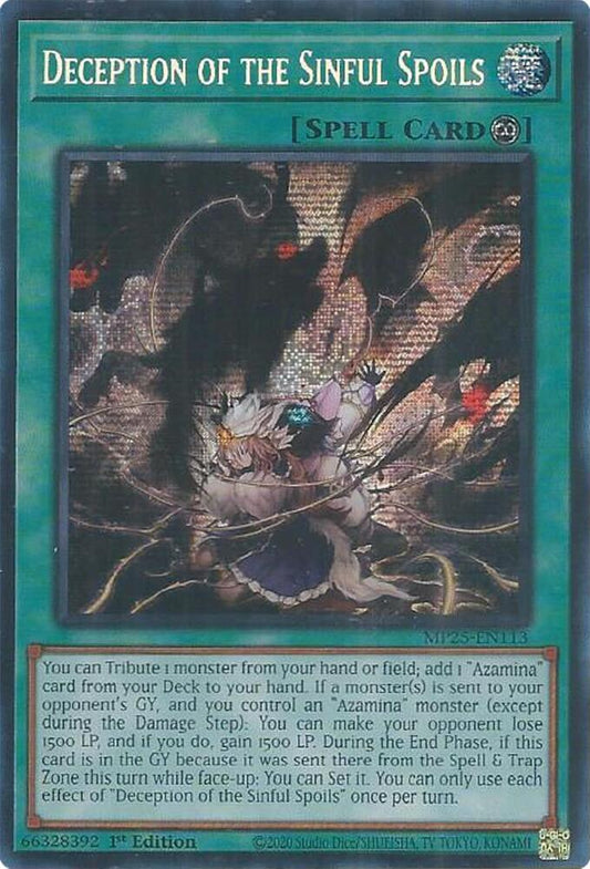 YuGiOh Cards 2025 Mega-Pack Deception of the Sinful Spoils MP25-EN113 Prismatic Secret Rare