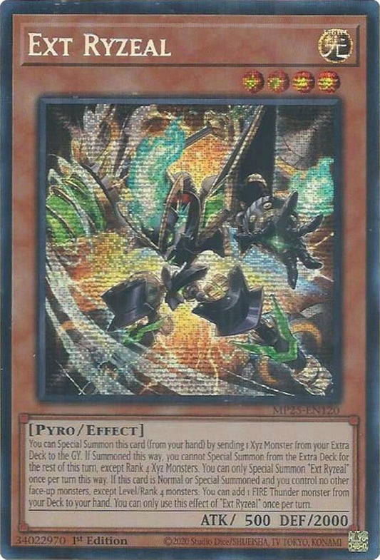 YuGiOh Cards 2025 Mega-Pack Ext Ryzeal MP25-EN120 Prismatic Secret Rare