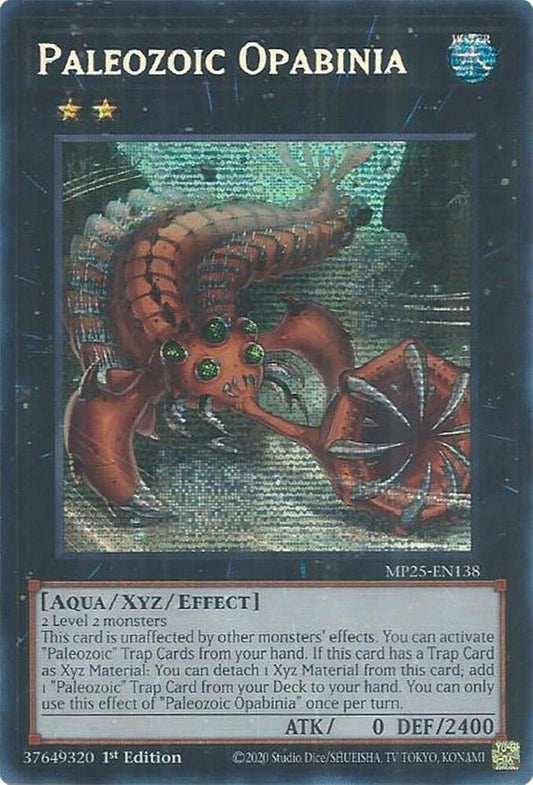 YuGiOh Cards 2025 Mega-Pack Paleozoic Opabinia MP25-EN138 Prismatic Secret Rare