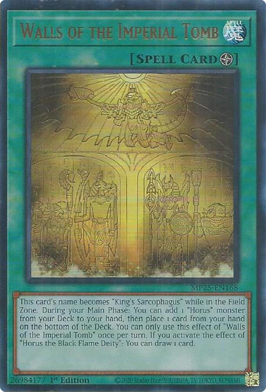 YuGiOh Cards 2025 Mega-Pack Walls of the Imperial Tomb MP25-EN168 Ultra Rare