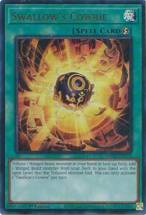 YuGiOh Cards 2025 Mega-Pack Swallow's Cowrie MP25-EN174 Ultra Rare