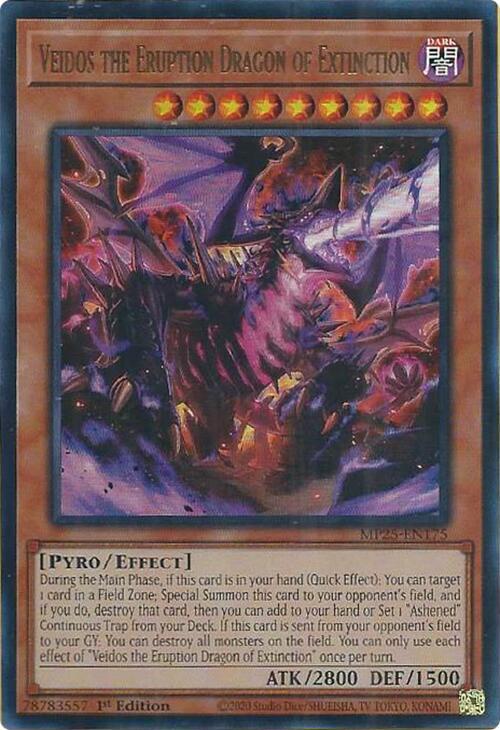 YuGiOh Cards 2025 Mega-Pack Veidos the Eruption Dragon of Extinction MP25-EN175 Ultra Rare