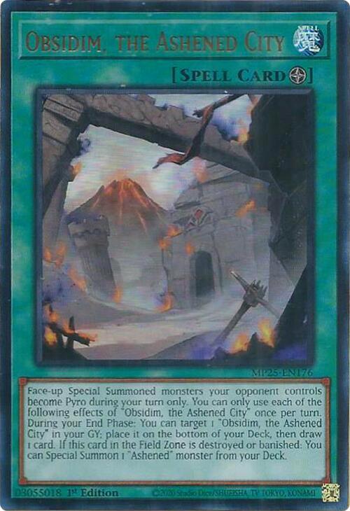 YuGiOh Cards 2025 Mega-Pack Obsidim, the Ashened City MP25-EN176 Ultra Rare