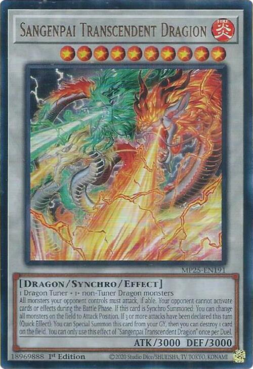 YuGiOh Cards 2025 Mega-Pack Sangenpai Transcendent Dragion MP25-EN191 Ultra Rare