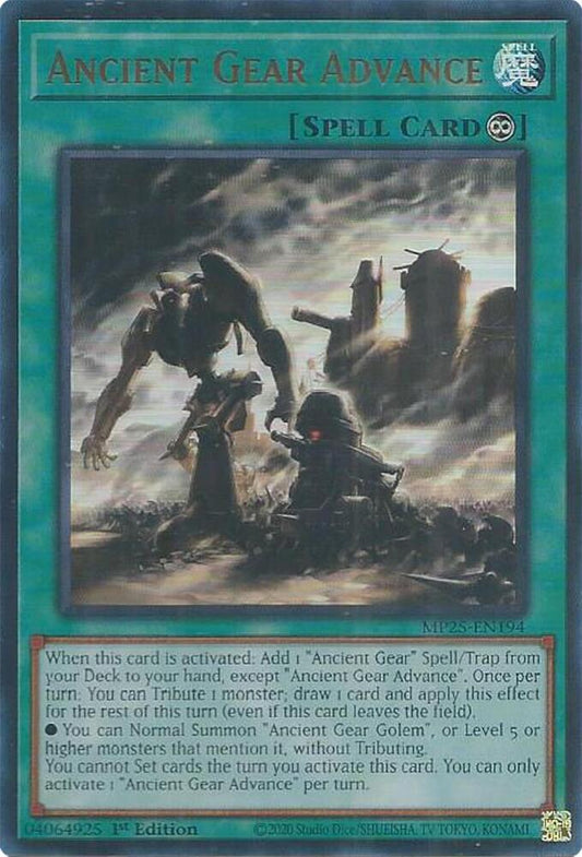 YuGiOh Cards 2025 Mega-Pack Ancient Gear Advance MP25-EN194 Ultra Rare